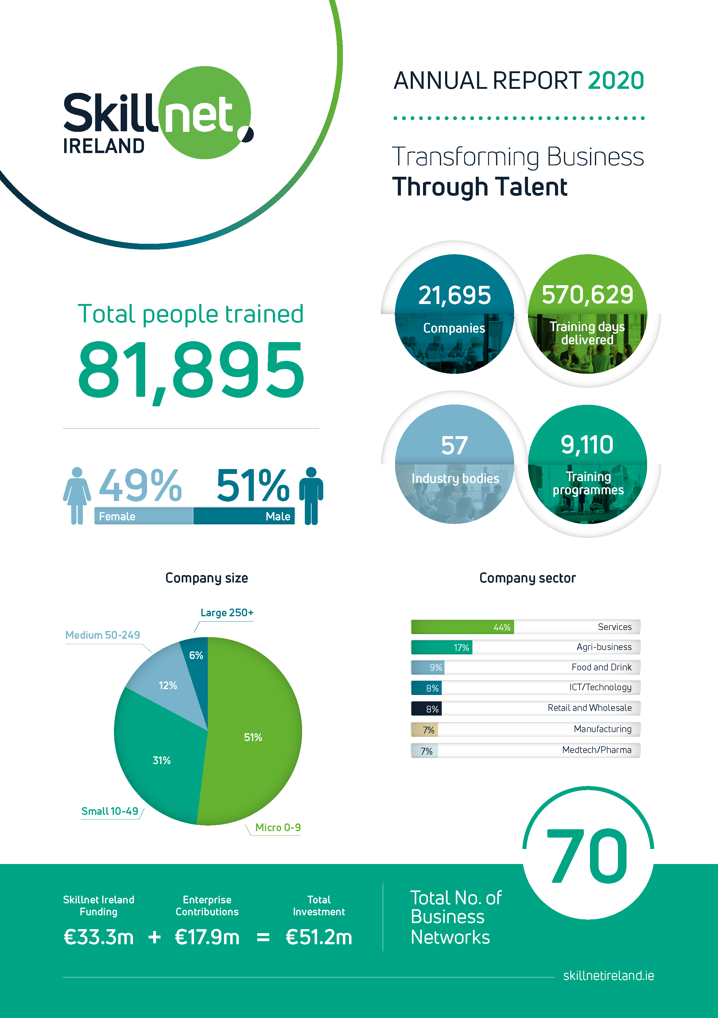 Skillnet Ireland Annual Report 2020 Infographic image